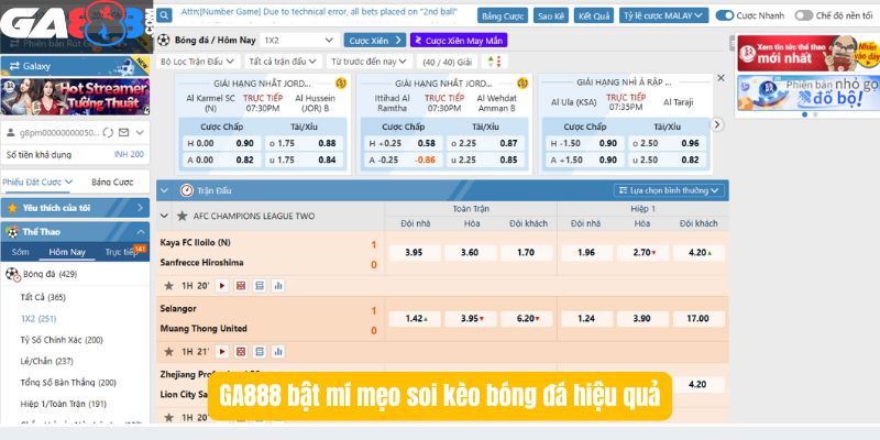 GA888 bật mí mẹo soi kèo bóng đá hiệu quả