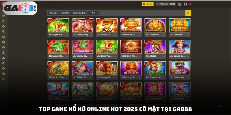 Top game nổ hũ online hot 2025 có mặt tại GA888